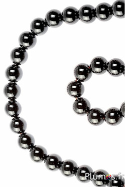 Perles en hématite - Ø 8 mm, trou 1 mm - noir